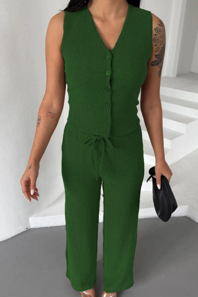 Yeşil Pantolon Bluz Alt Üst Takım