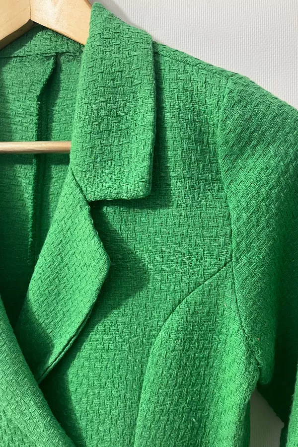 Yeşil Şortlu Kruvaze Kadın Ceket