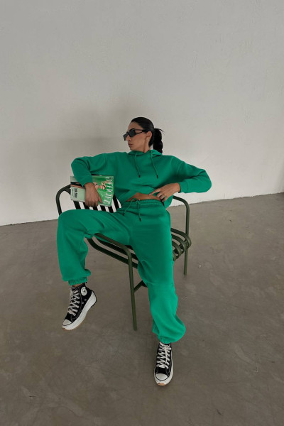 Yeşil Sweatshirt Eşofman Altı Kadın Takım
