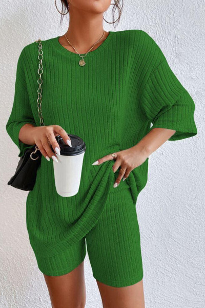 Yeşil Tunik Biker Tayt Alt Üst Takım