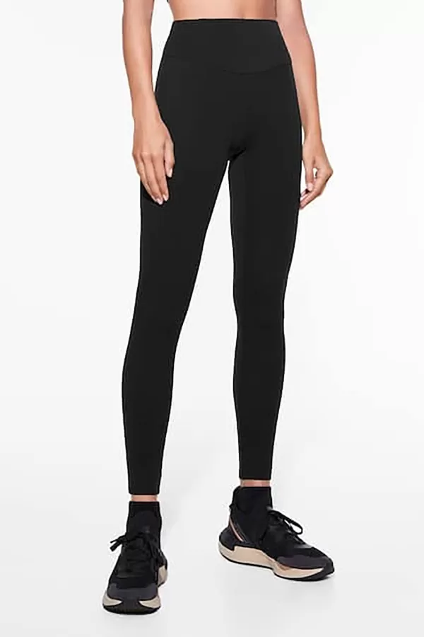 Yüksek Bel İçi Şardonlu Siyah Tayt