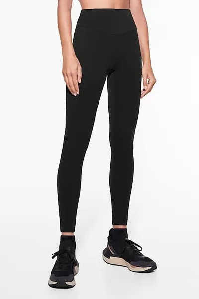 Yüksek Bel İçi Şardonlu Siyah Tayt