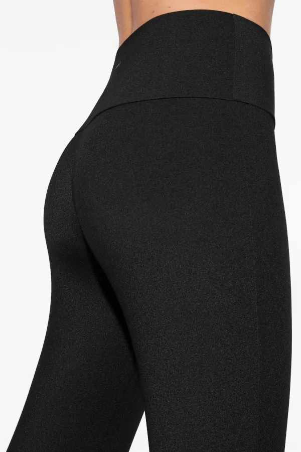 Yüksek Bel İçi Şardonlu Siyah Tayt