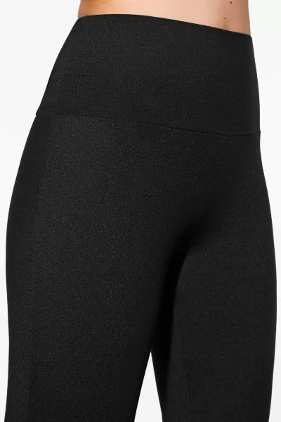 Yüksek Bel İçi Şardonlu Siyah Tayt